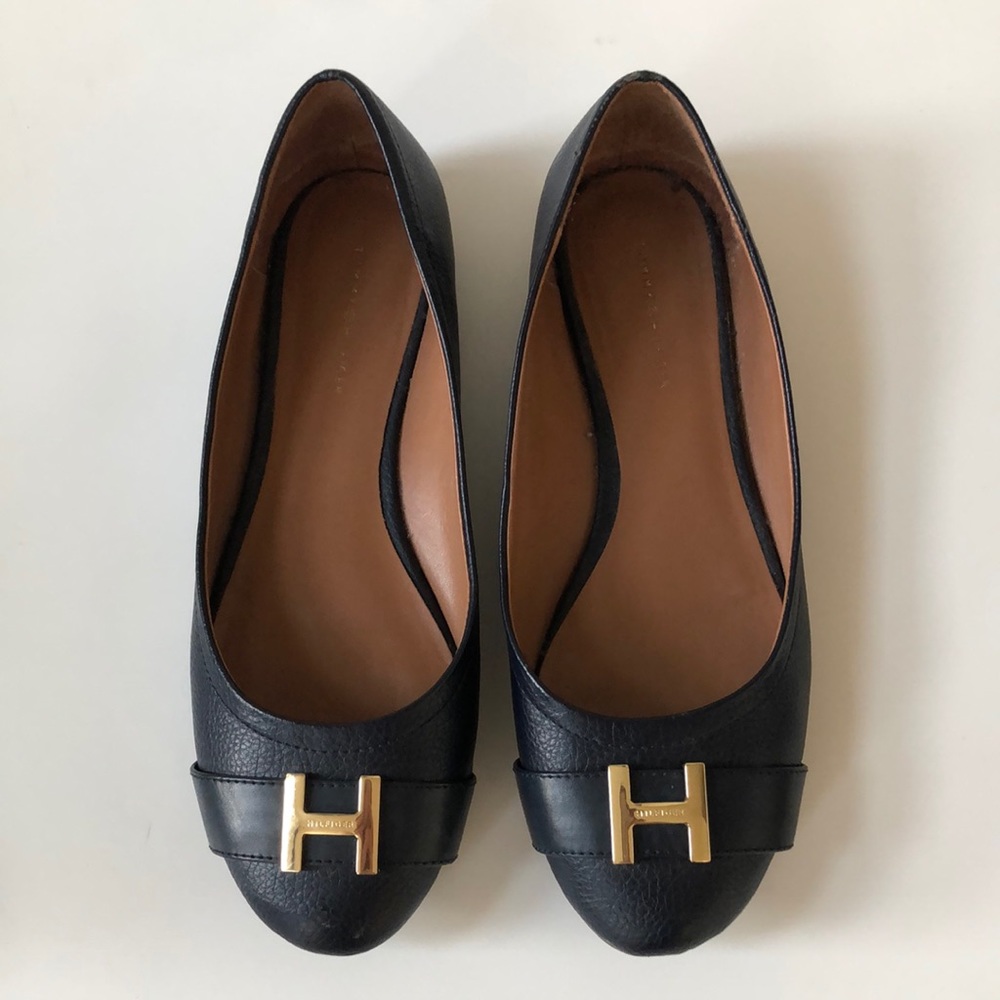Tommy Hilfiger Navy Flats